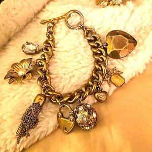 Heavy Brass Charm Bracelet